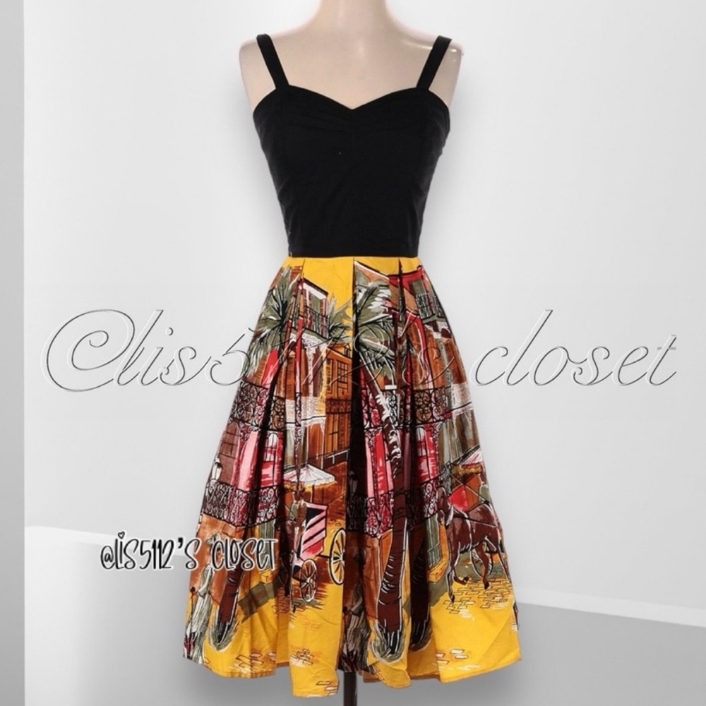 NWOT Trashy Diva Getaway Retro Pinup Dress in French Quarter Print Sz 2